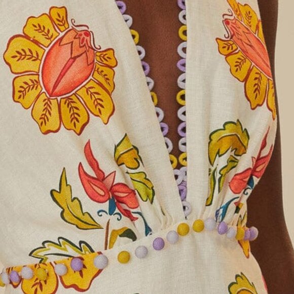 Farm Rio - Vibrant Floral Embroidered Maxi Dress New With Tags - Picture 3 of 4